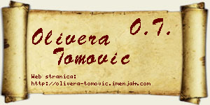Olivera Tomović vizit kartica
